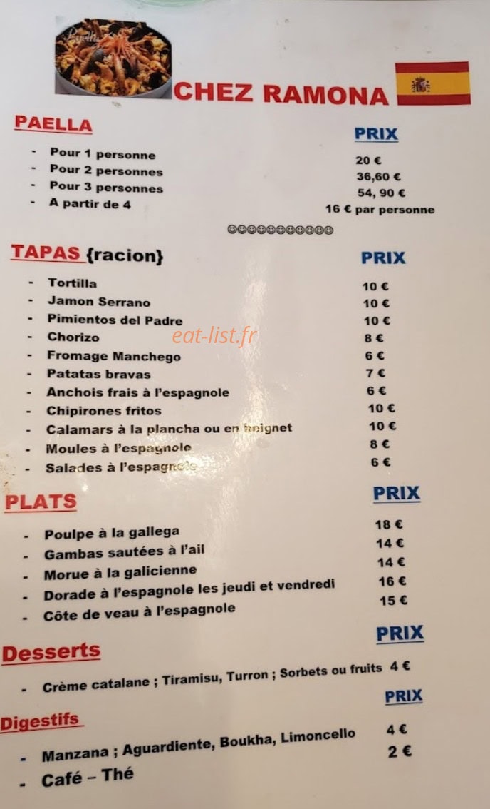 Chez Ramona — carte page 2
