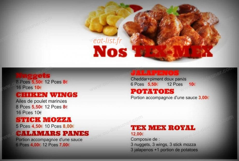 Crousty Pizza — carte page 1