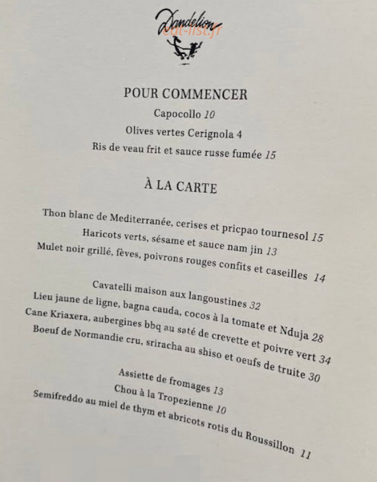 Dandelion — carte page 1