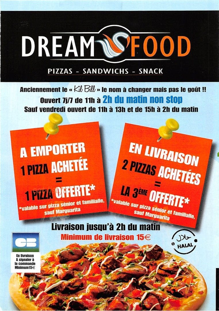 Dream food — carte page 1