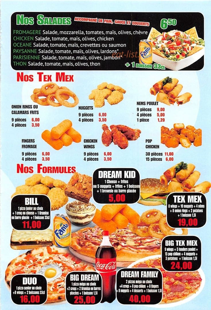 Dream food — carte page 4