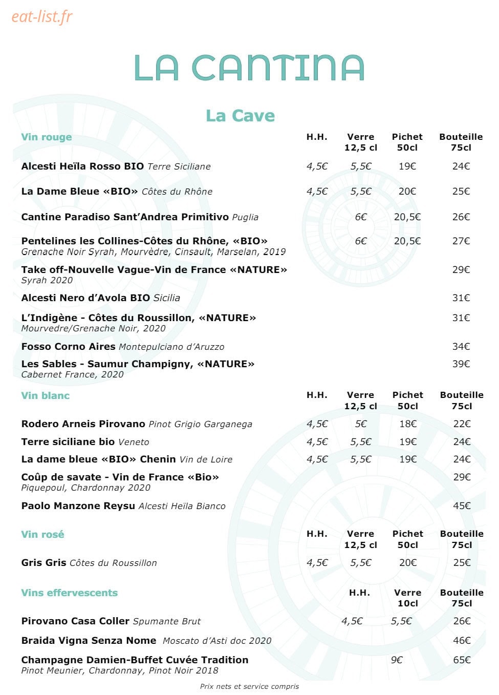 La cantina — carte page 5