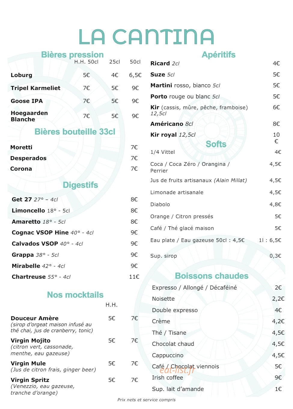 La cantina — carte page 4