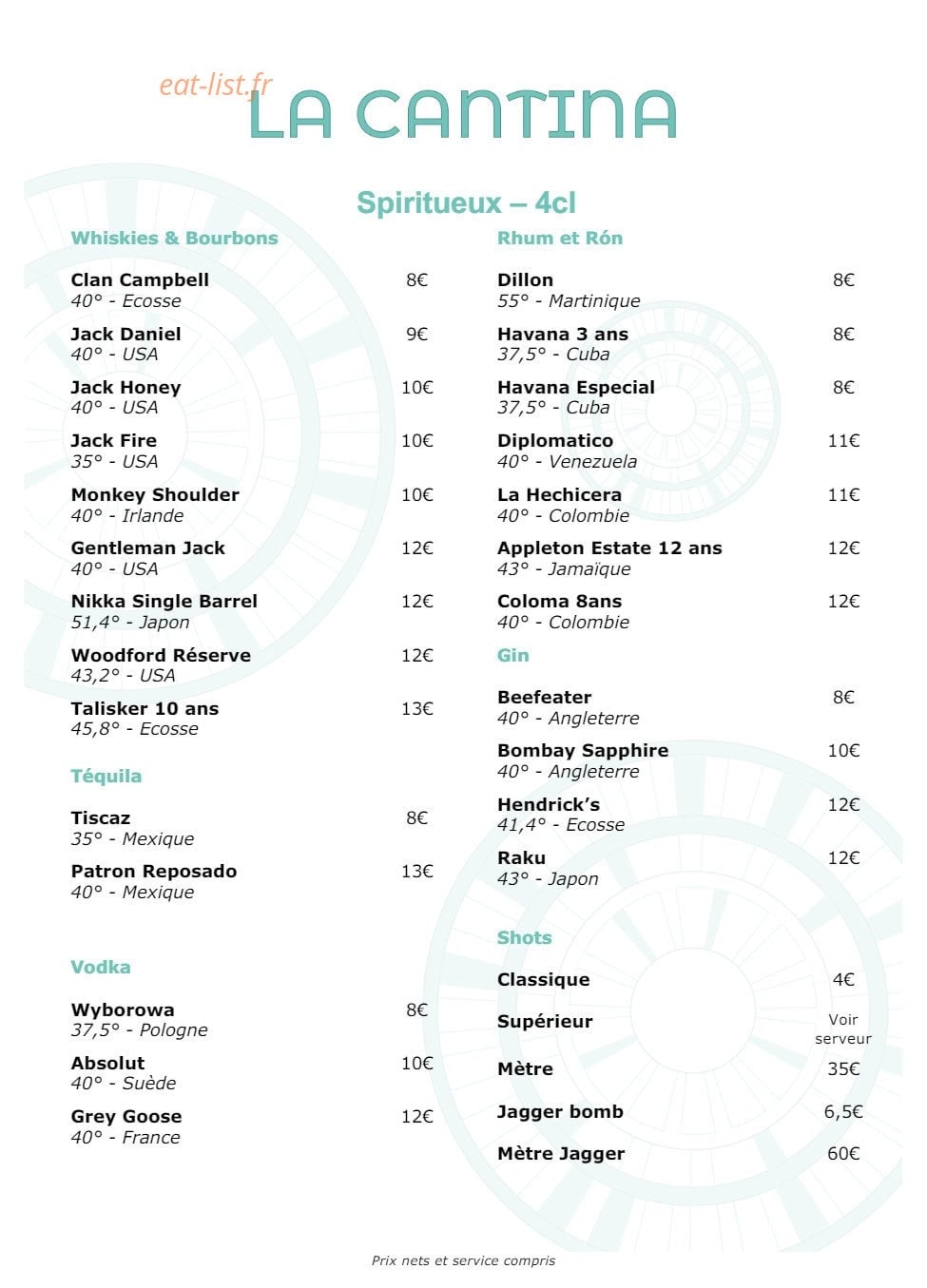 La cantina — carte page 6