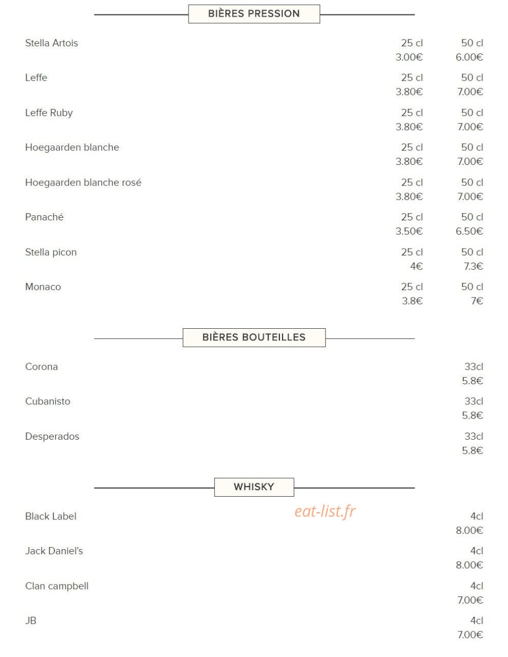 La cantine de Belleville — carte page 5
