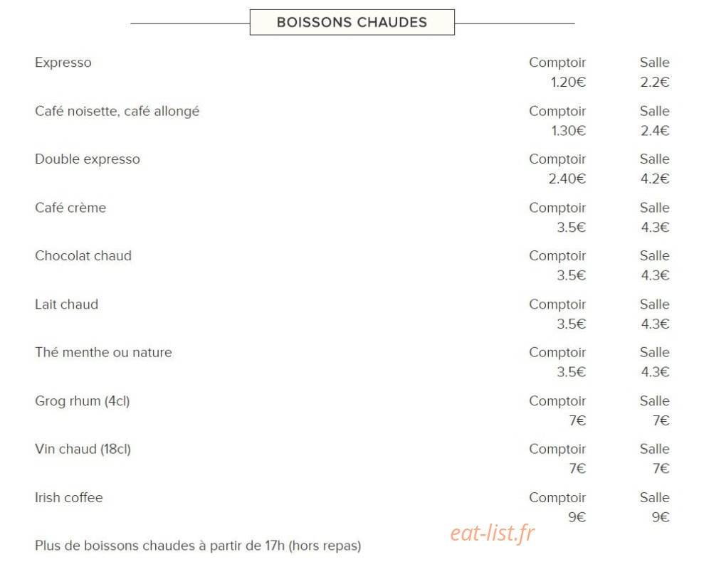 La cantine de Belleville — carte page 9