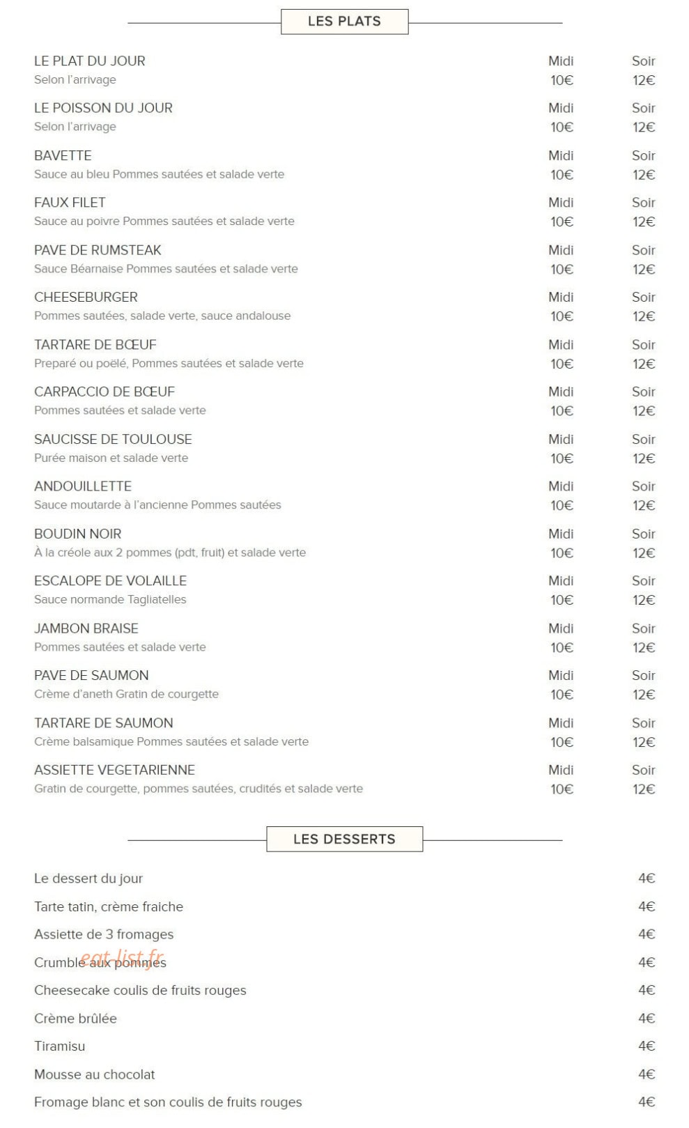 La cantine de Belleville — carte page 3