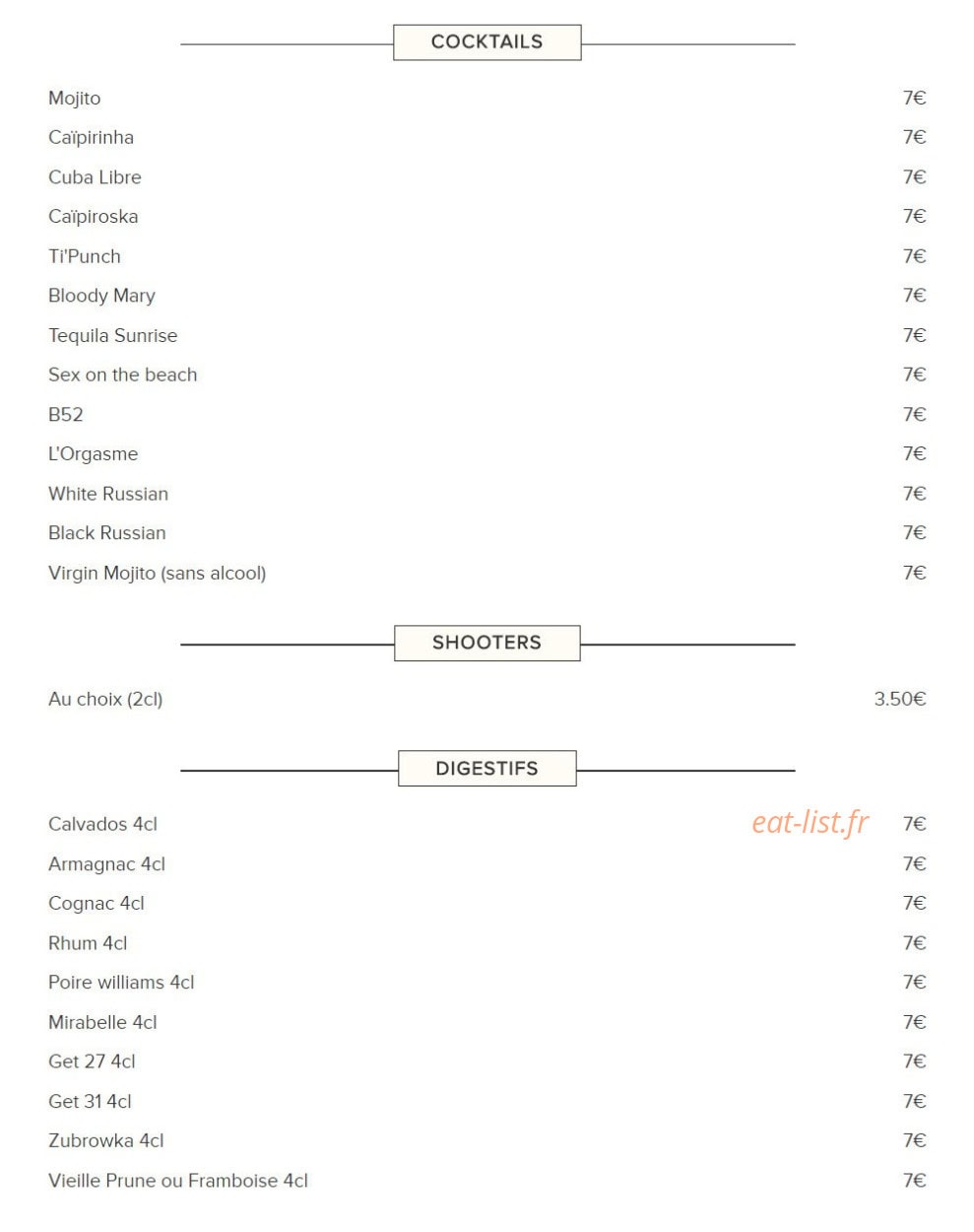 La cantine de Belleville — carte page 6