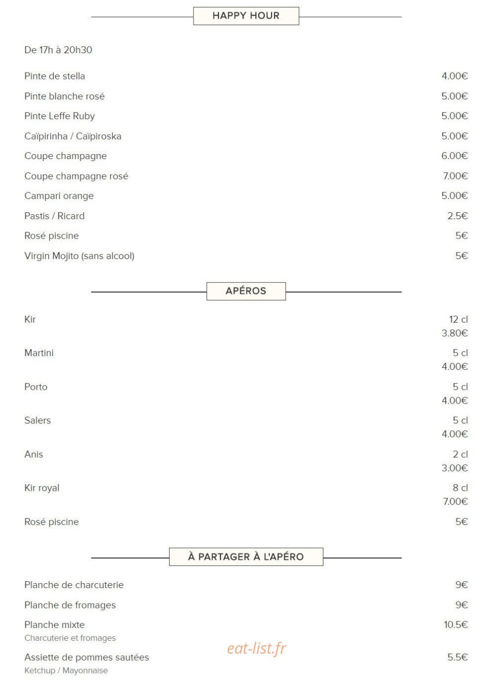 La cantine de Belleville — carte page 4