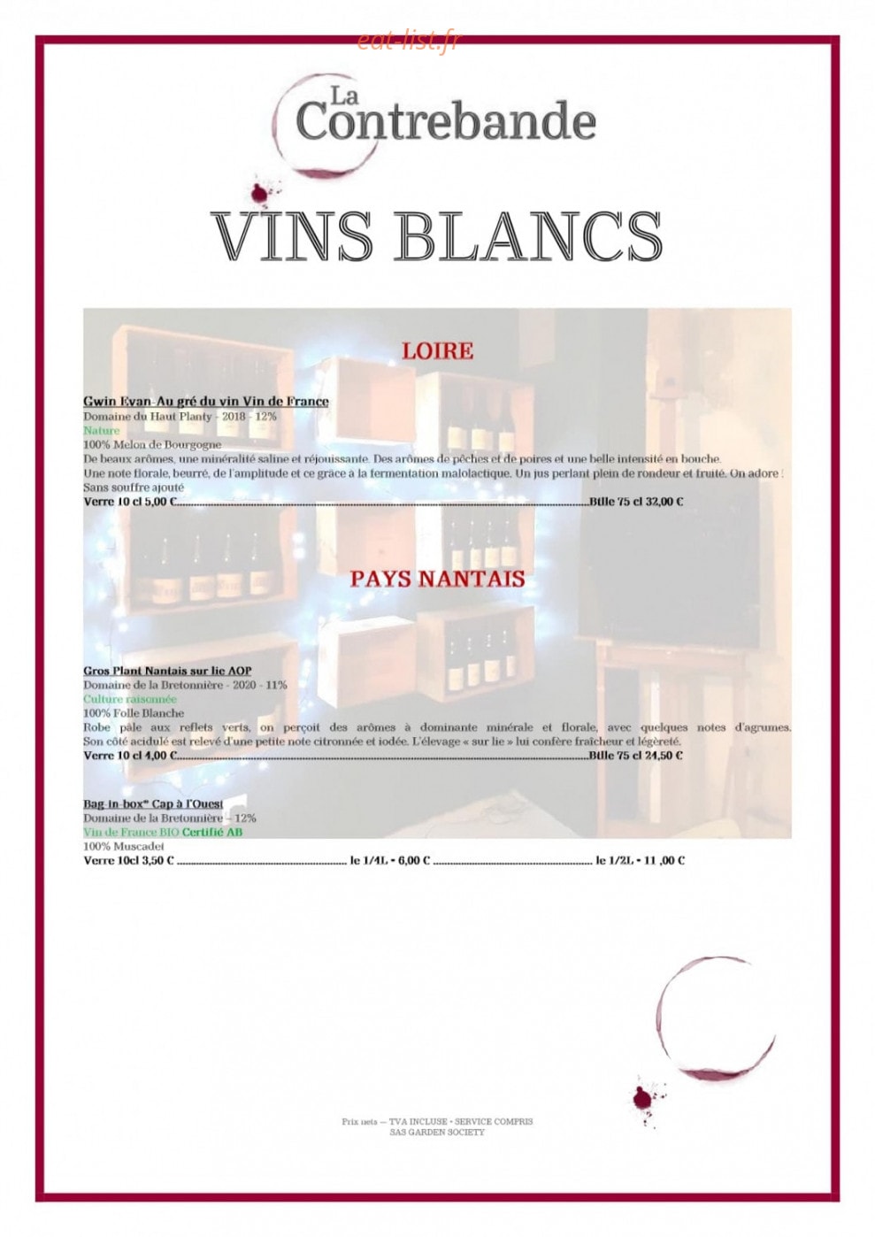 La Contrebande — carte page 8