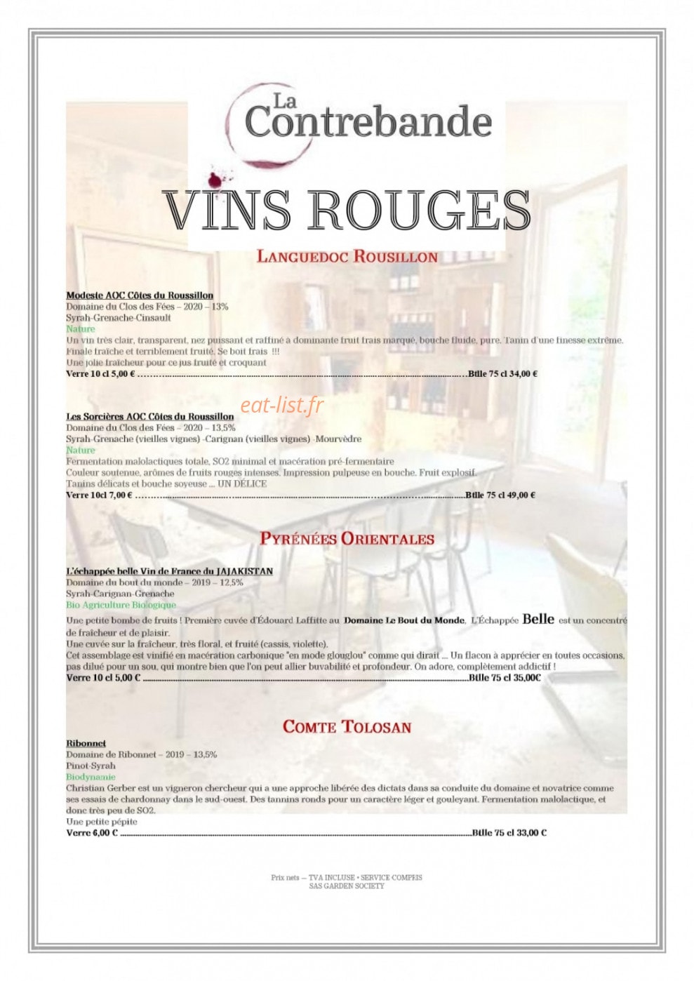 La Contrebande — carte page 6