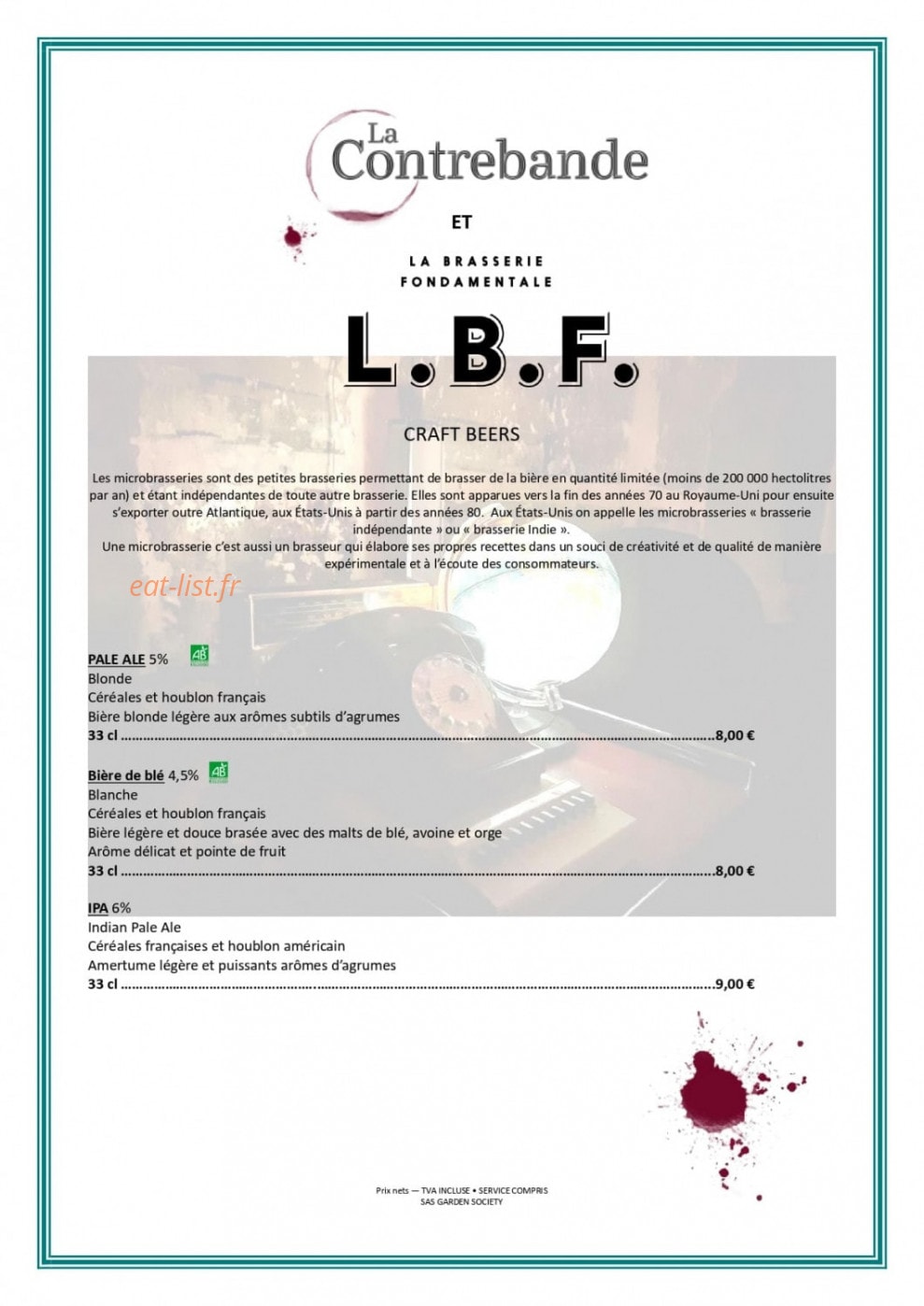 La Contrebande — carte page 10