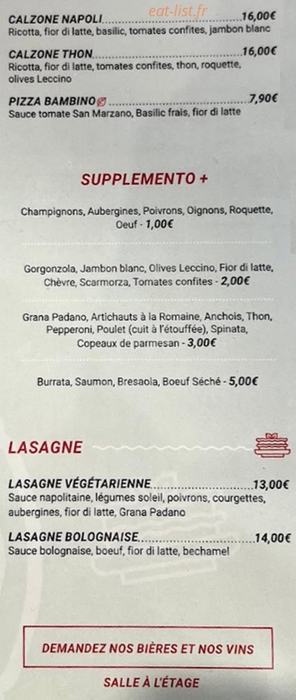 La Pizzadia — carte page 2