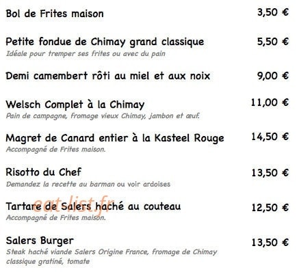 Le Bouillon Belge — carte page 1