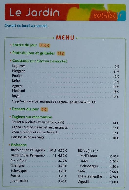 Le Jardin — carte page 1