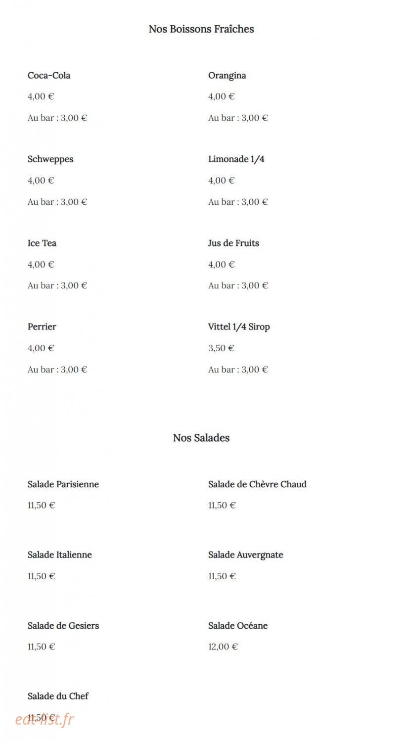 Le Lelek Café — carte page 6