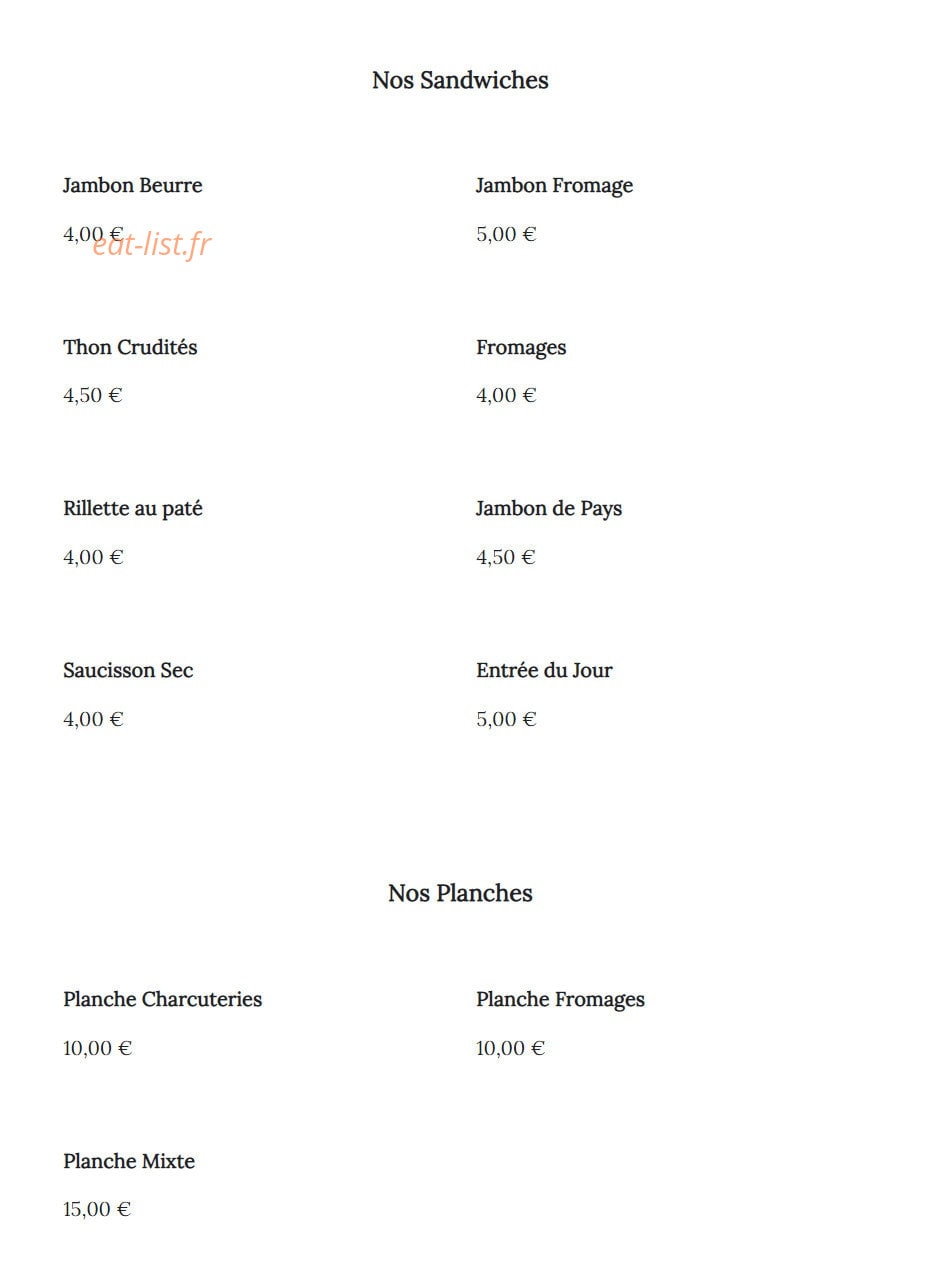 Le Lelek Café — carte page 4