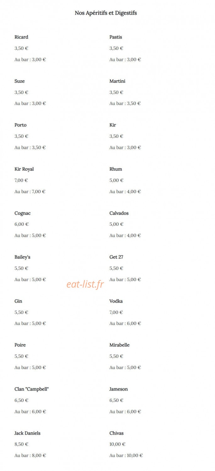Le Lelek Café — carte page 10