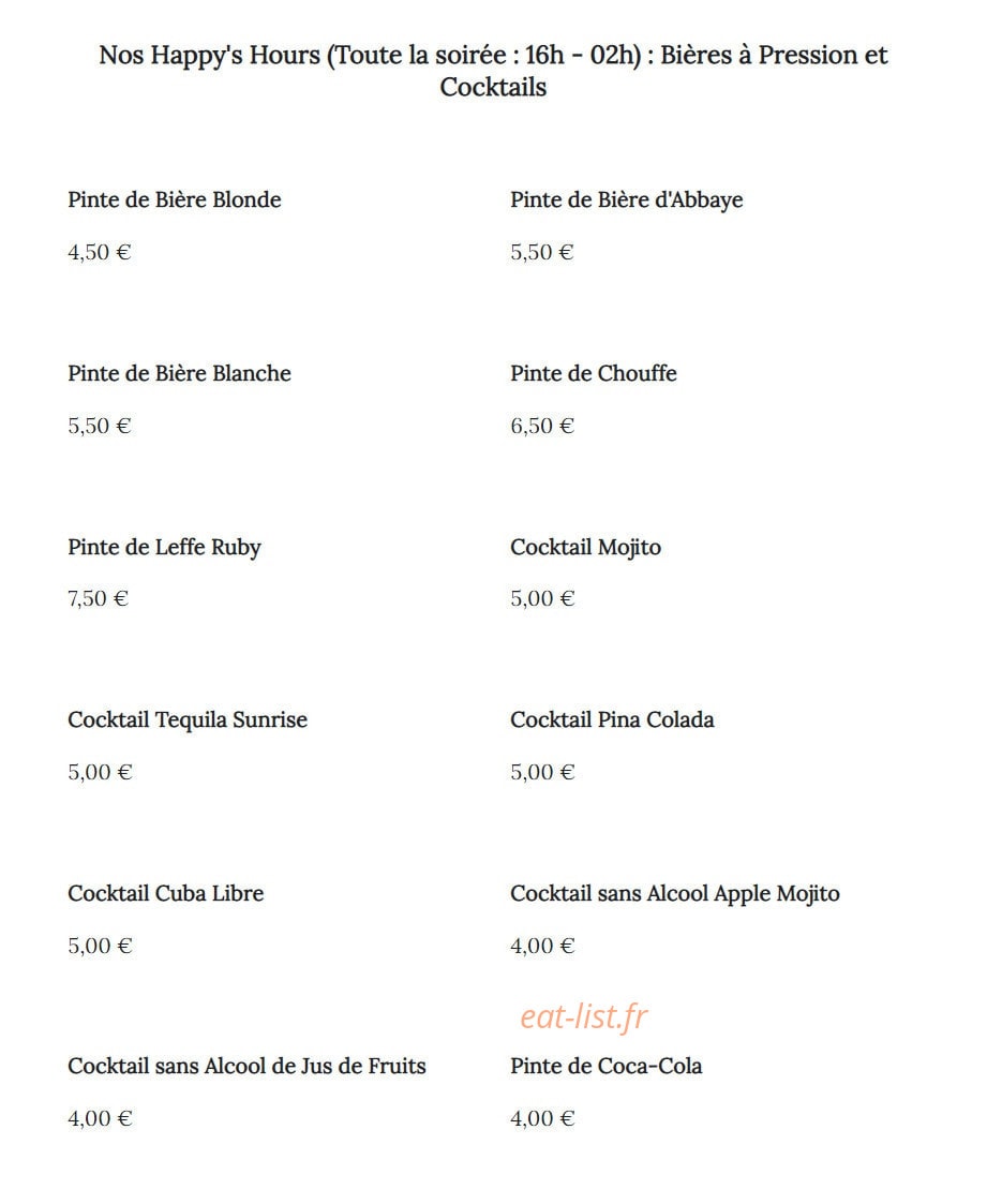 Le Lelek Café — carte page 7