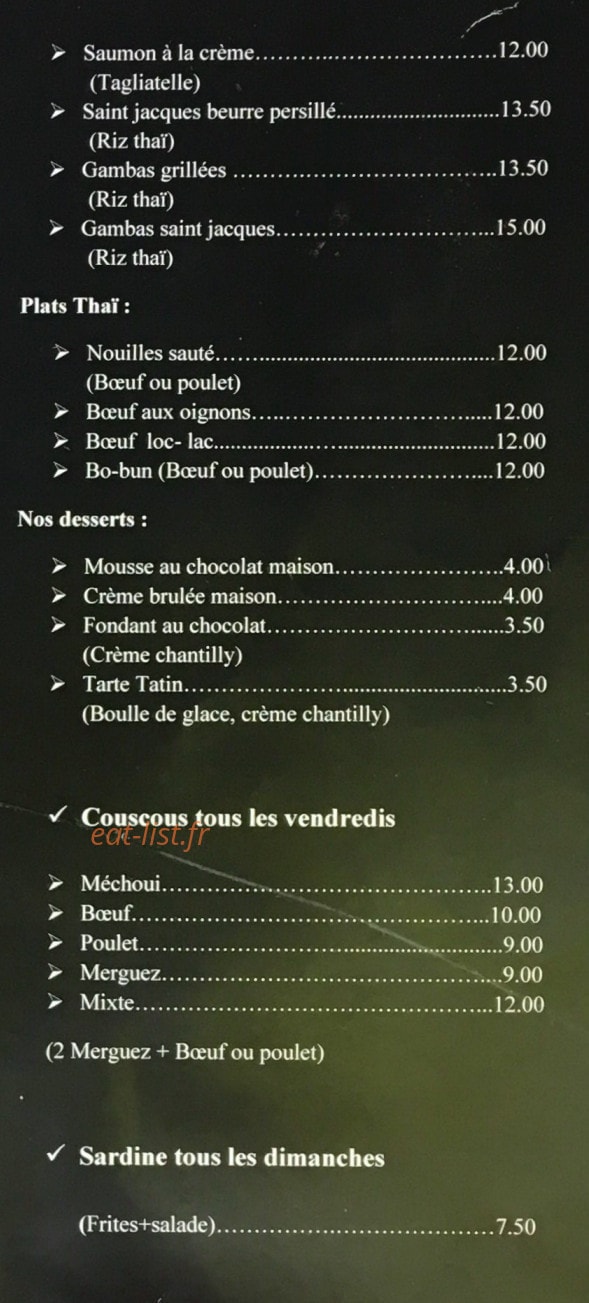 Le Muscadet — carte page 2