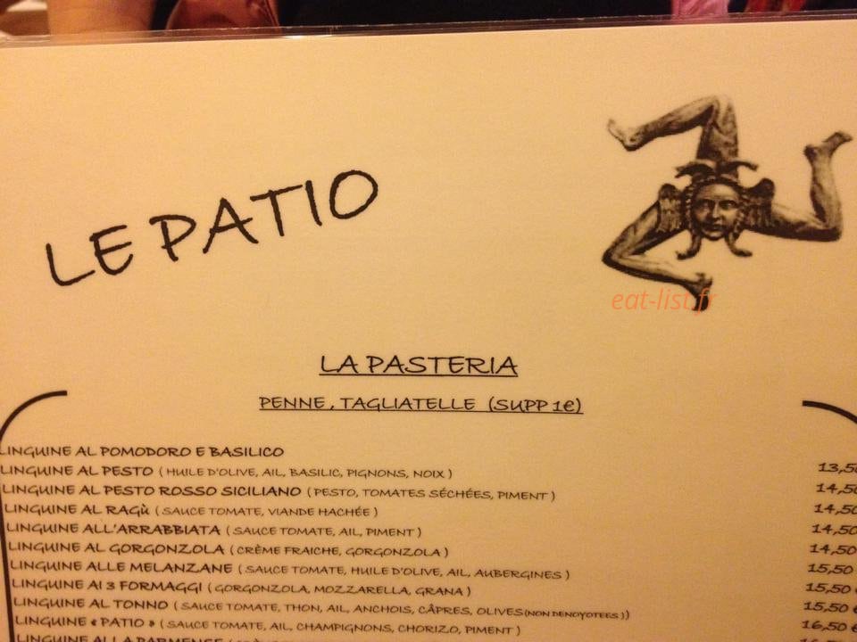 Le Patio — carte page 1