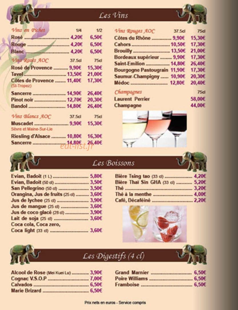 Le Royal Bangkok — carte page 14