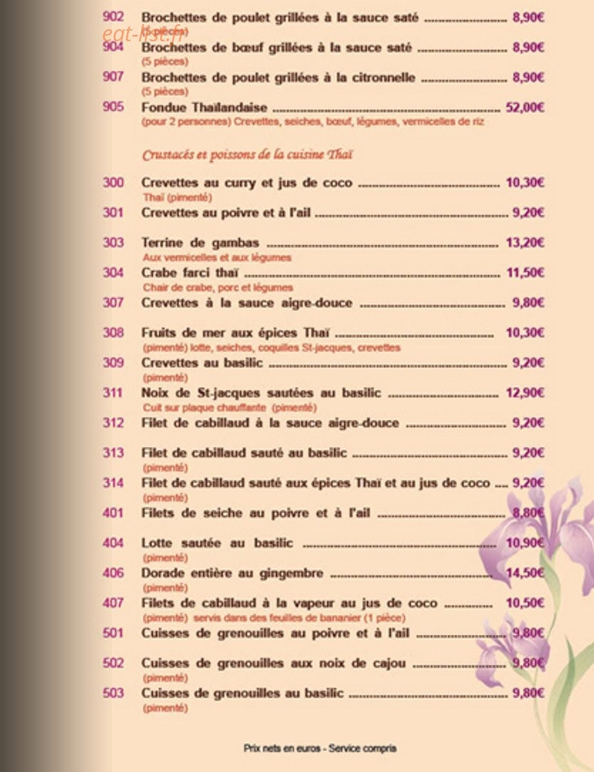 Le Royal Bangkok — carte page 7