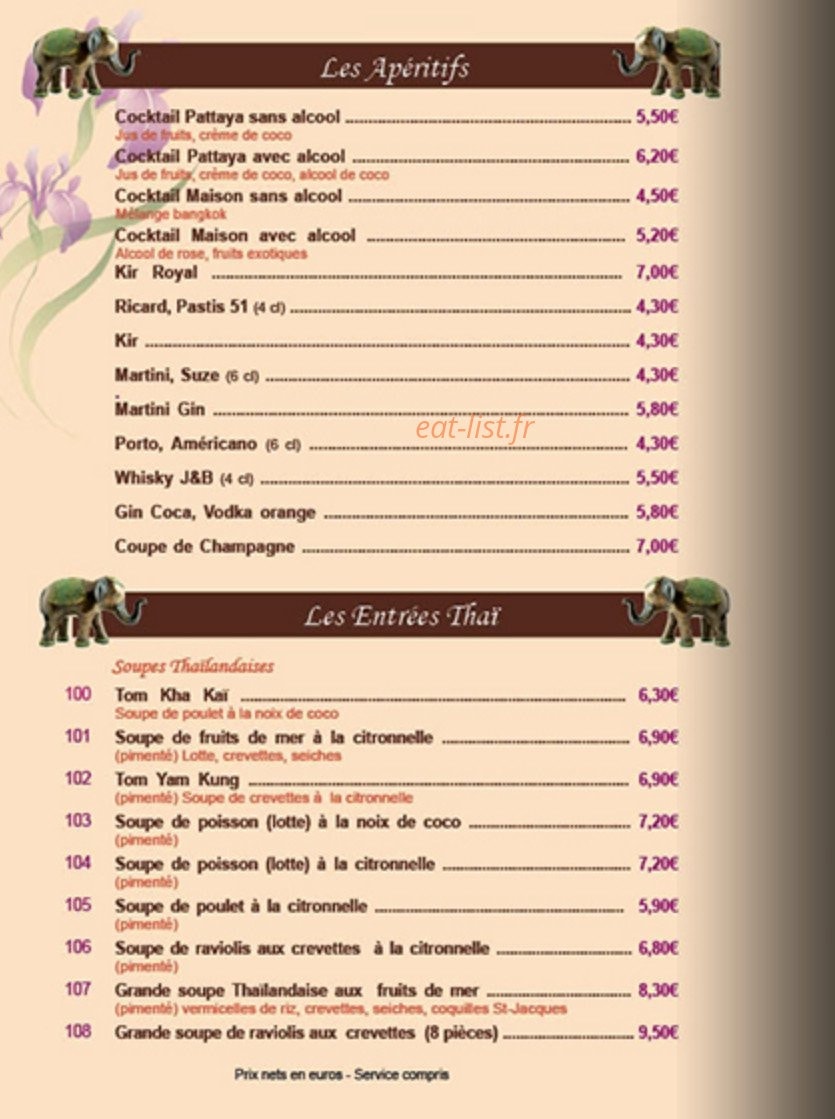 Le Royal Bangkok — carte page 4