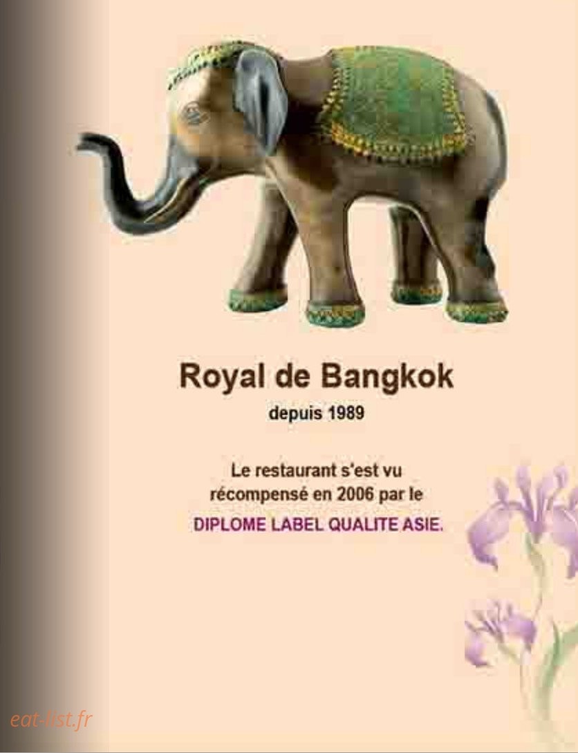 Le Royal Bangkok — carte page 1