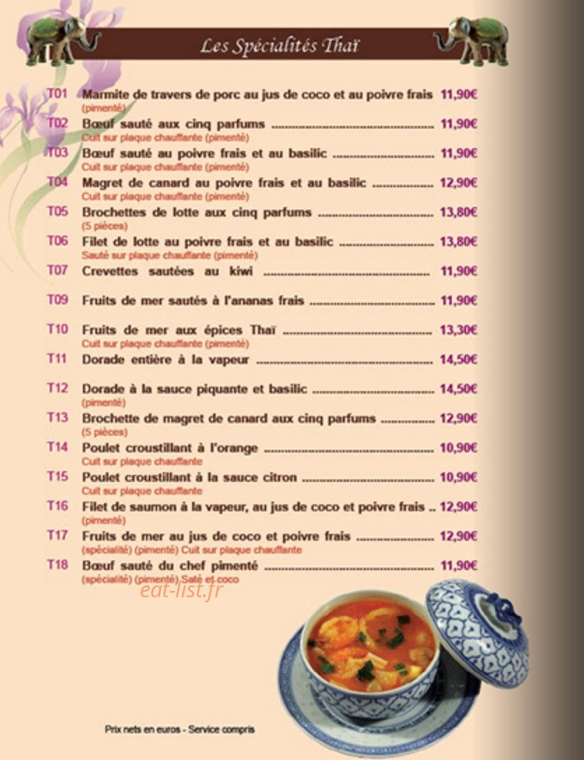 Le Royal Bangkok — carte page 8