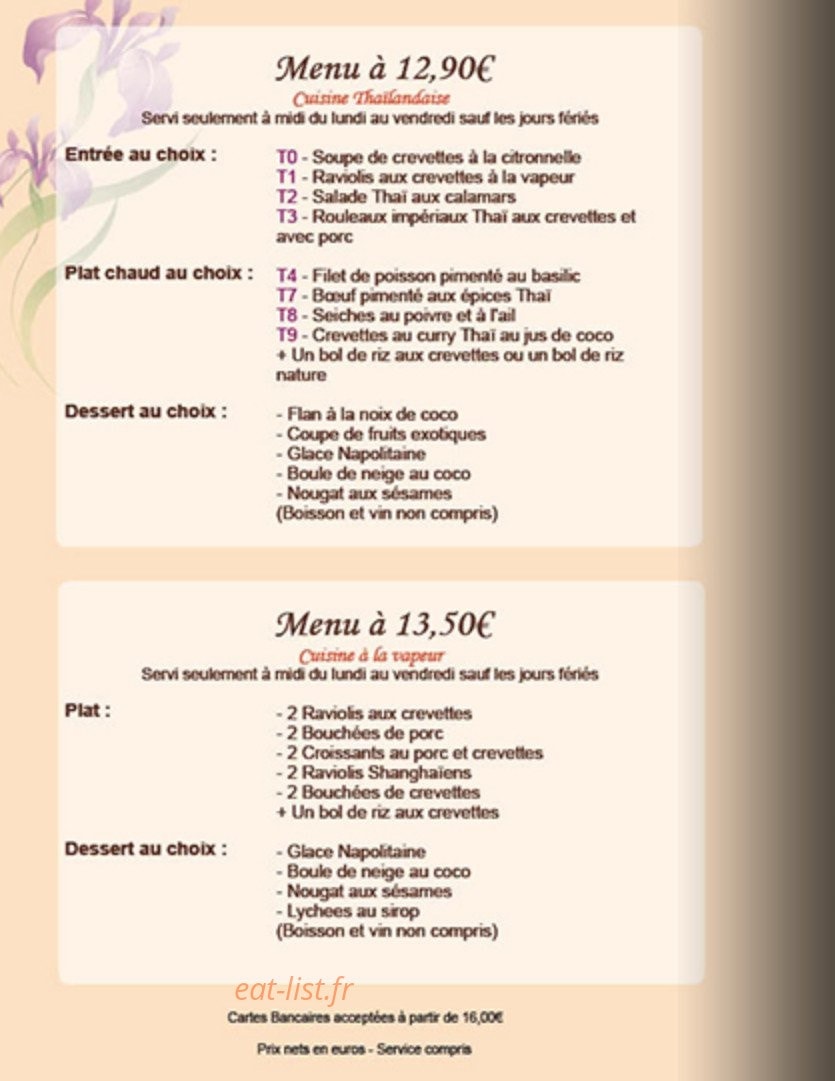 Le Royal Bangkok — carte page 12