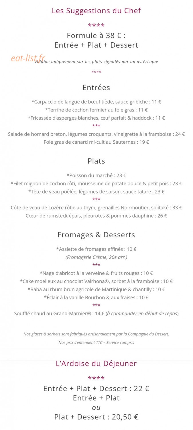 Les Canailles — carte page 1