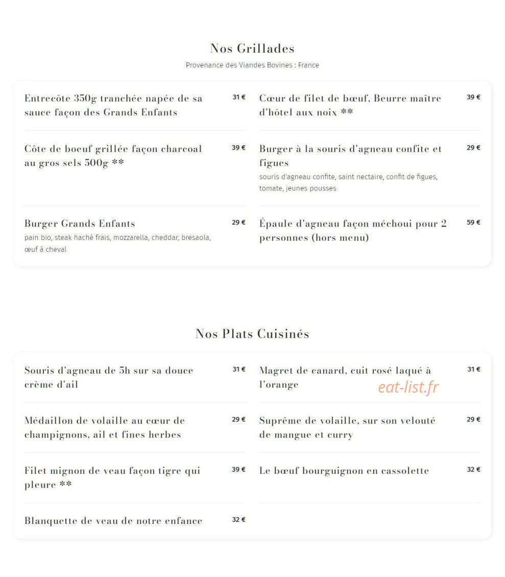 Les Grands Enfants — carte page 2