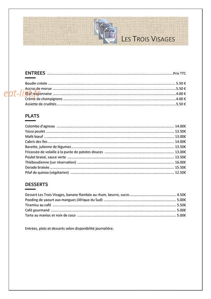 Les Trois Visages — carte page 1
