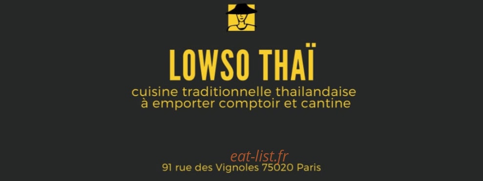 Lowso Thaï — carte page 1