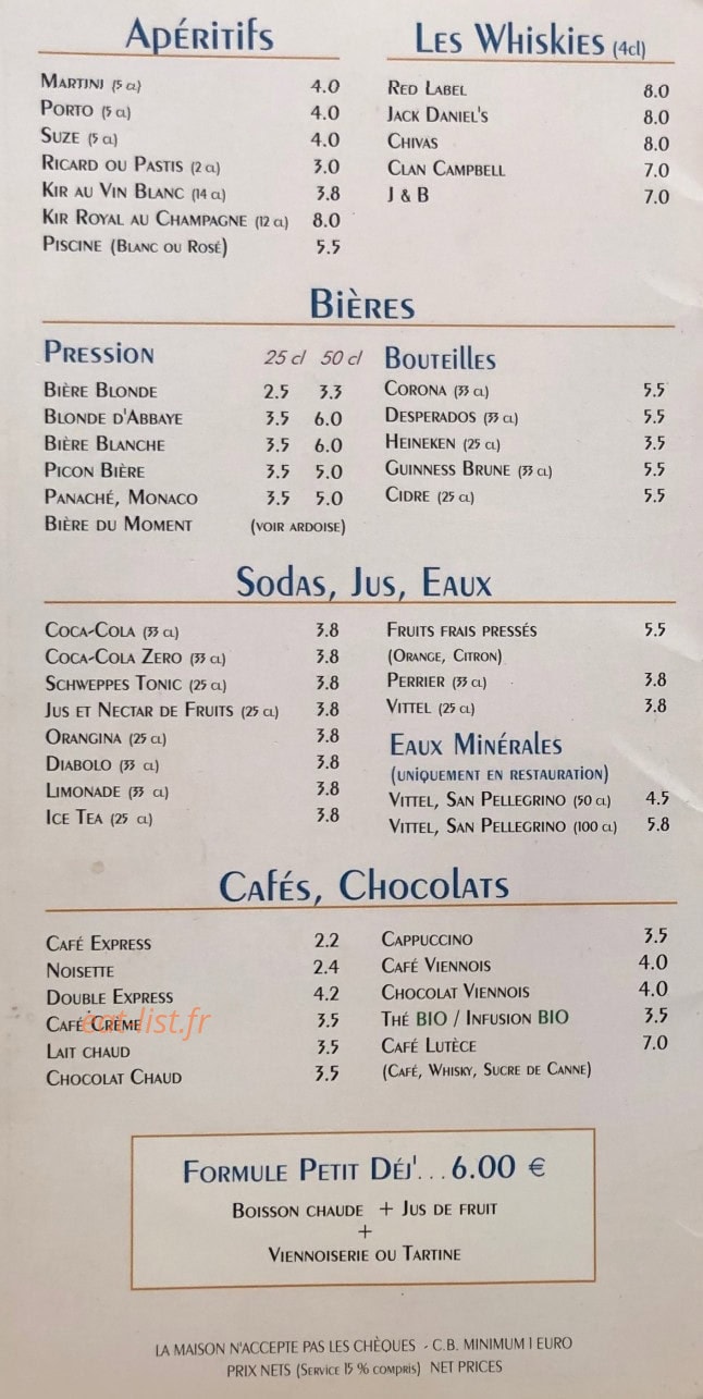 Lutèce Café — carte page 5
