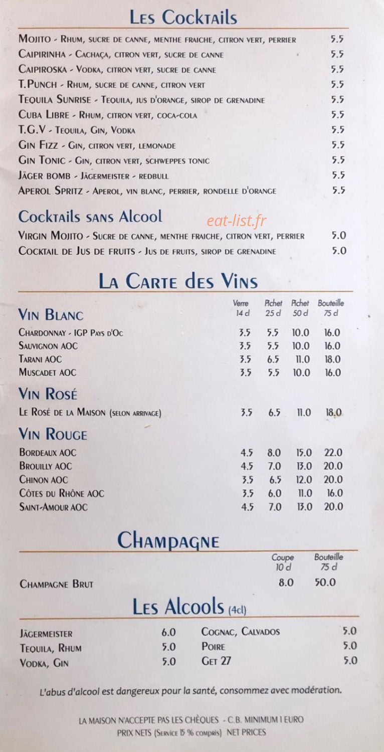 Lutèce Café — carte page 4