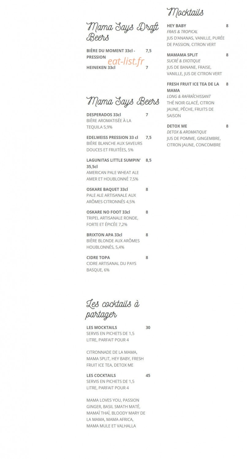 Mama Shelter — carte page 8