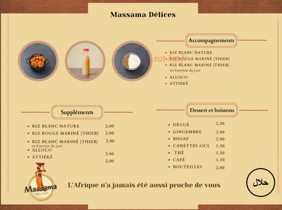Massama Délices — carte page 2