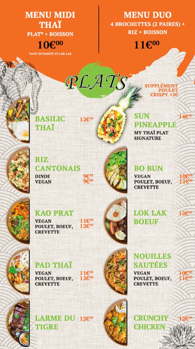 My Thaï — carte page 2