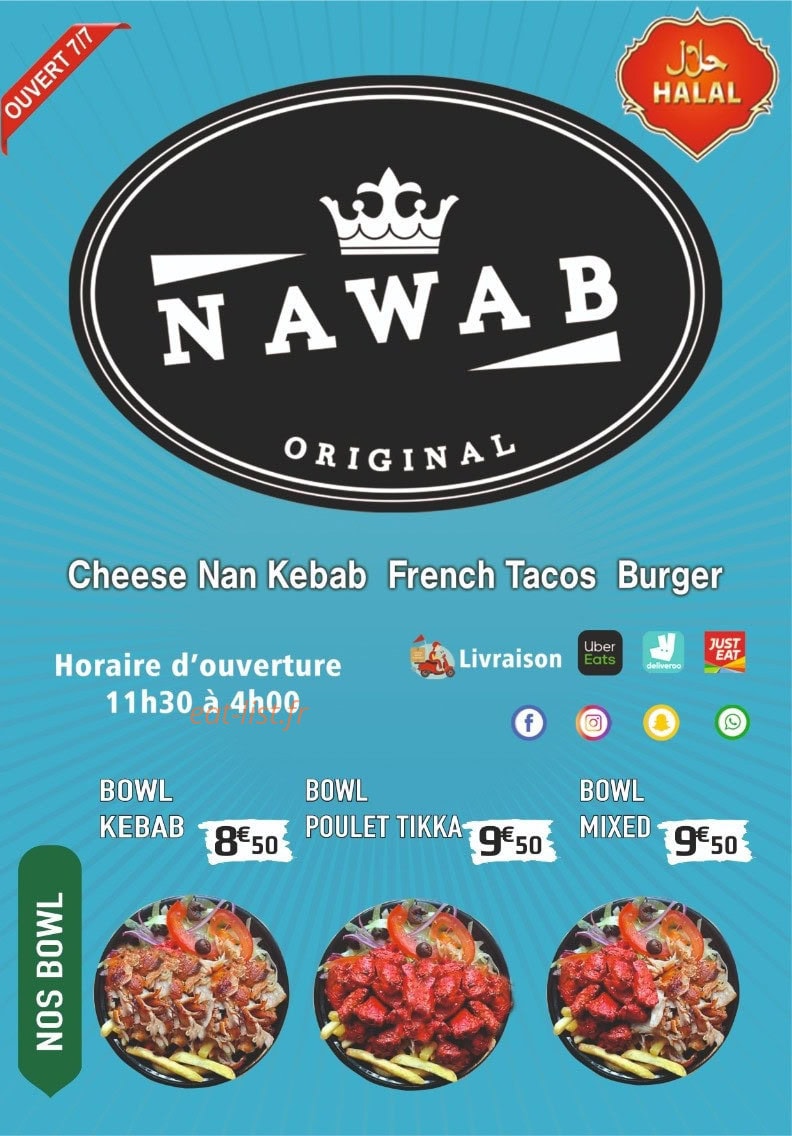 Nawab kebab — carte page 1