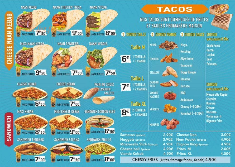 Nawab kebab — carte page 3