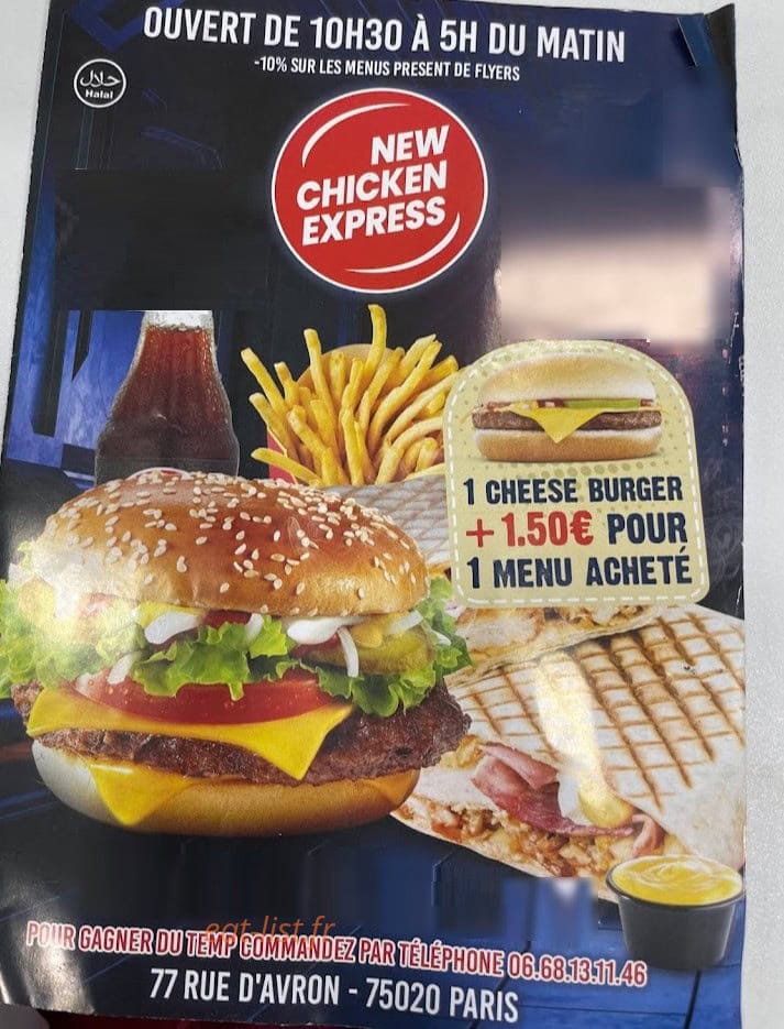 New Chicken Express — carte page 1