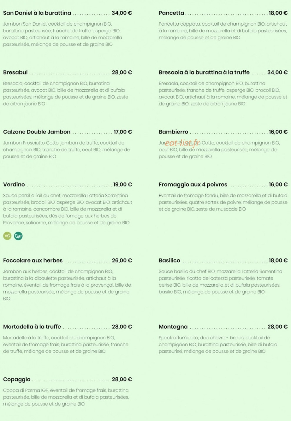Notre Table — carte page 2