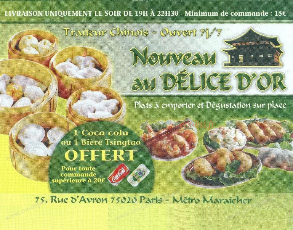 Nouveau au délices d'or — carte page 1