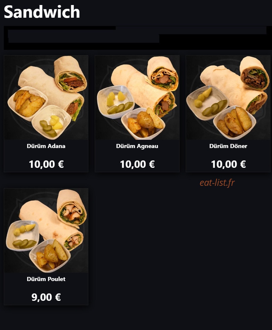 Nuts Döner — carte page 1