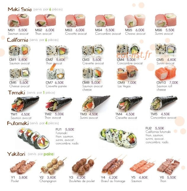 Oky Sushi — carte page 3