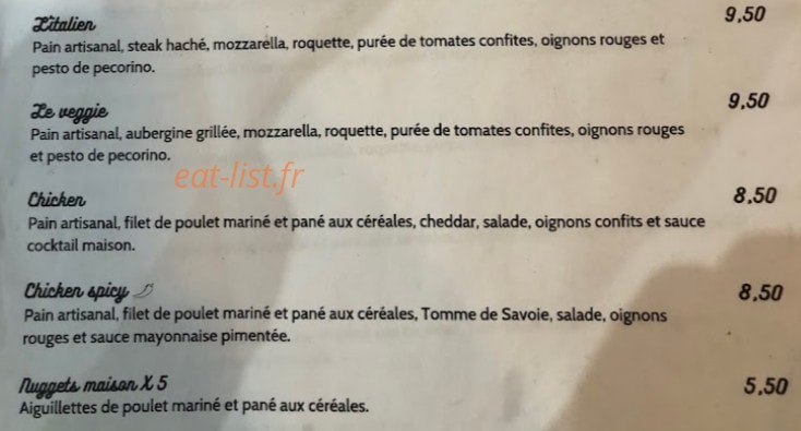 Pain Viande — carte page 2
