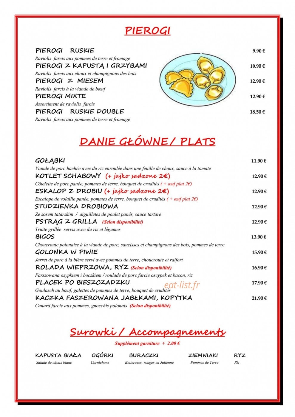 Paris Polska — carte page 2