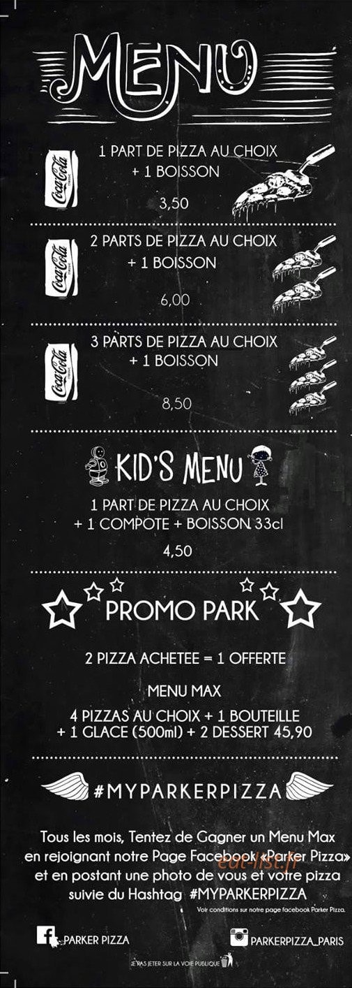 Parker Pizza — carte page 4